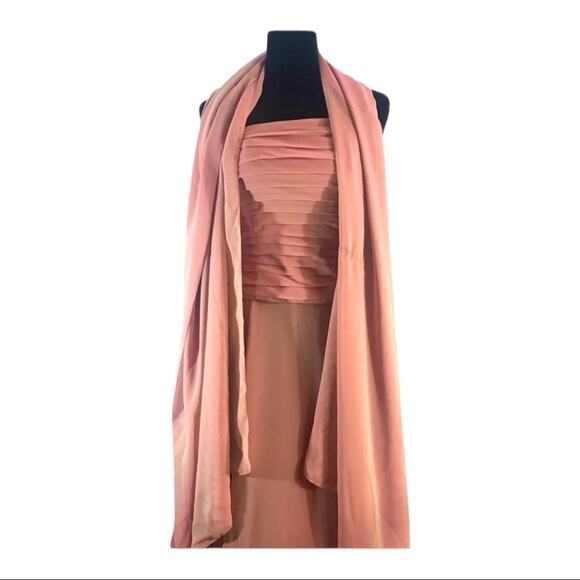 MICHAELANGELO VINTAGE 90s Strapless Prom Dress with Wrap 4 - Picture 5 of 14